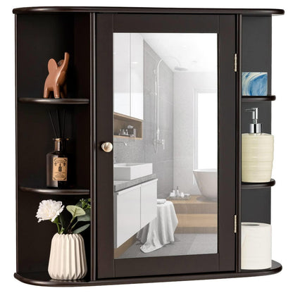Hängender Spiegelschrank Braun – 65x17x63 cm mit Ablagen