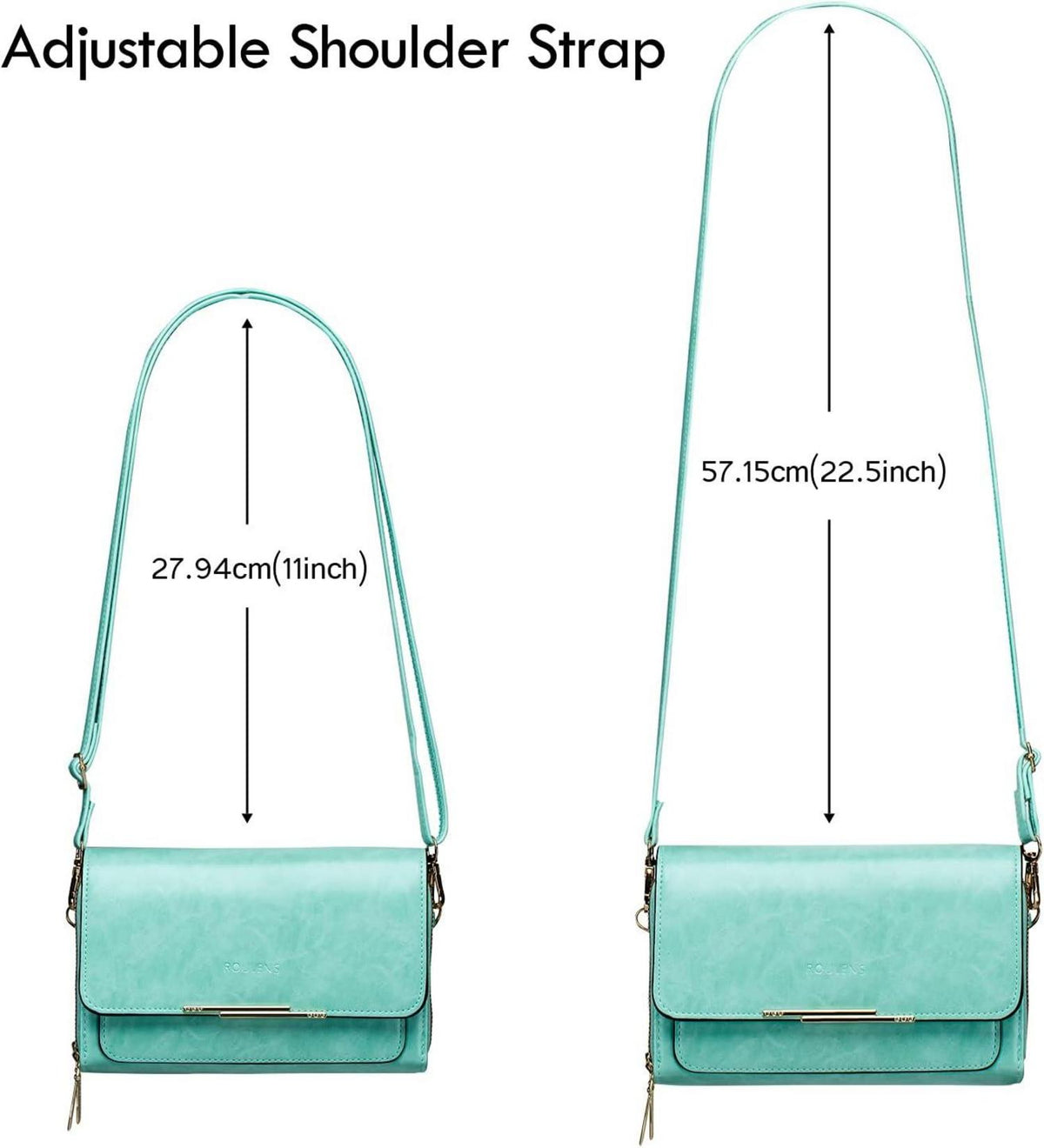 Kleine Damen Umhängetasche PU Leder Crossbody Handytasche Ölwachs-grün