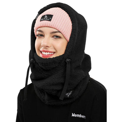 Sturmhaube Fleece Balaclava Damen Herren Winter Thermo Skimütze Schwarz