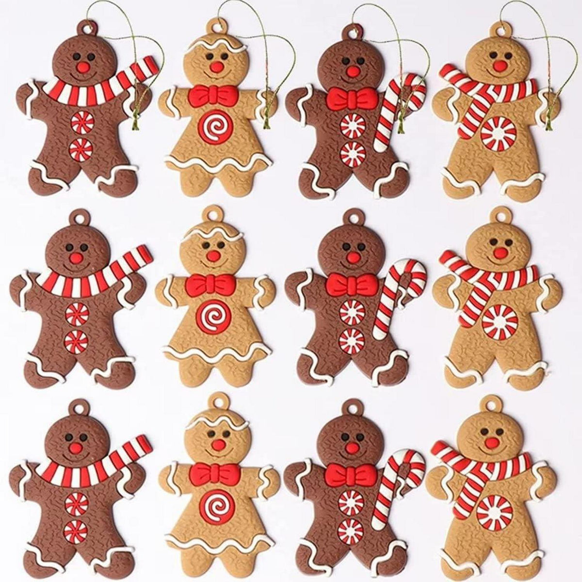 Weihnachtsbaumschmuck Lebkuchenmann Anhänger Set 12 Stück