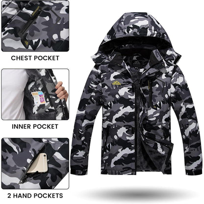 Herren Winterjacke wasserdicht & winddicht mit Fleece-Futter