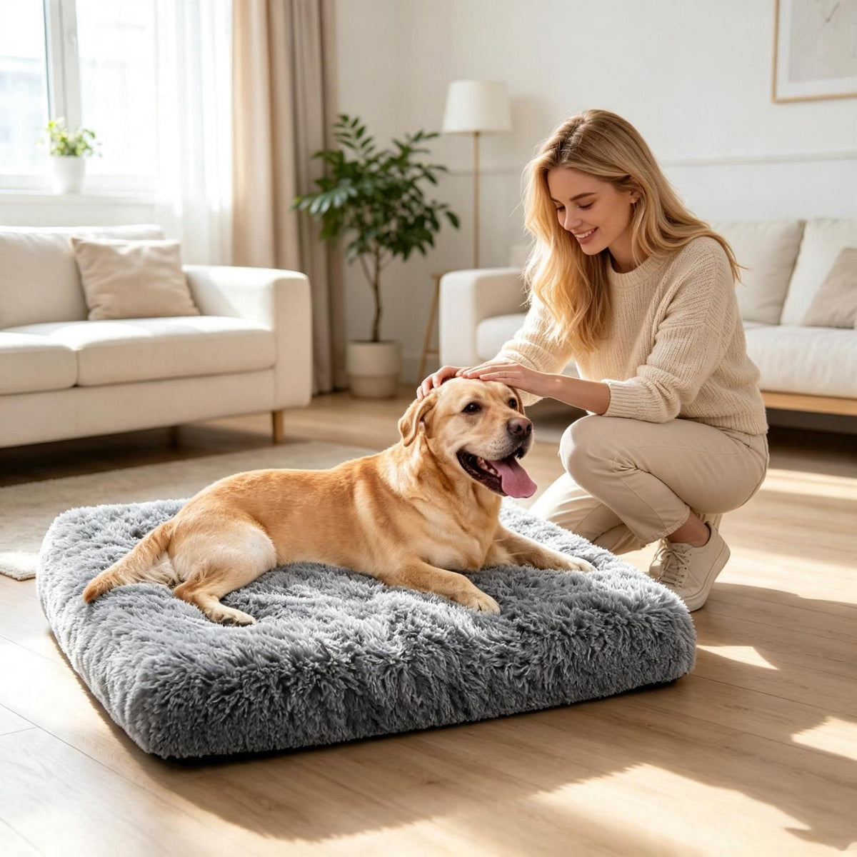 Orthopädisches Hundebett mit Memory Foam & rutschfester Unterseite 2XL Dunkelgrau