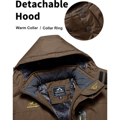 Herren Fleecejacke Winter Warm Gefüttert Winddicht Wasserdicht