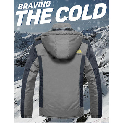 Herren Fleecejacke Winter Warm Gefüttert Winddicht Wasserdicht Jacke Grau