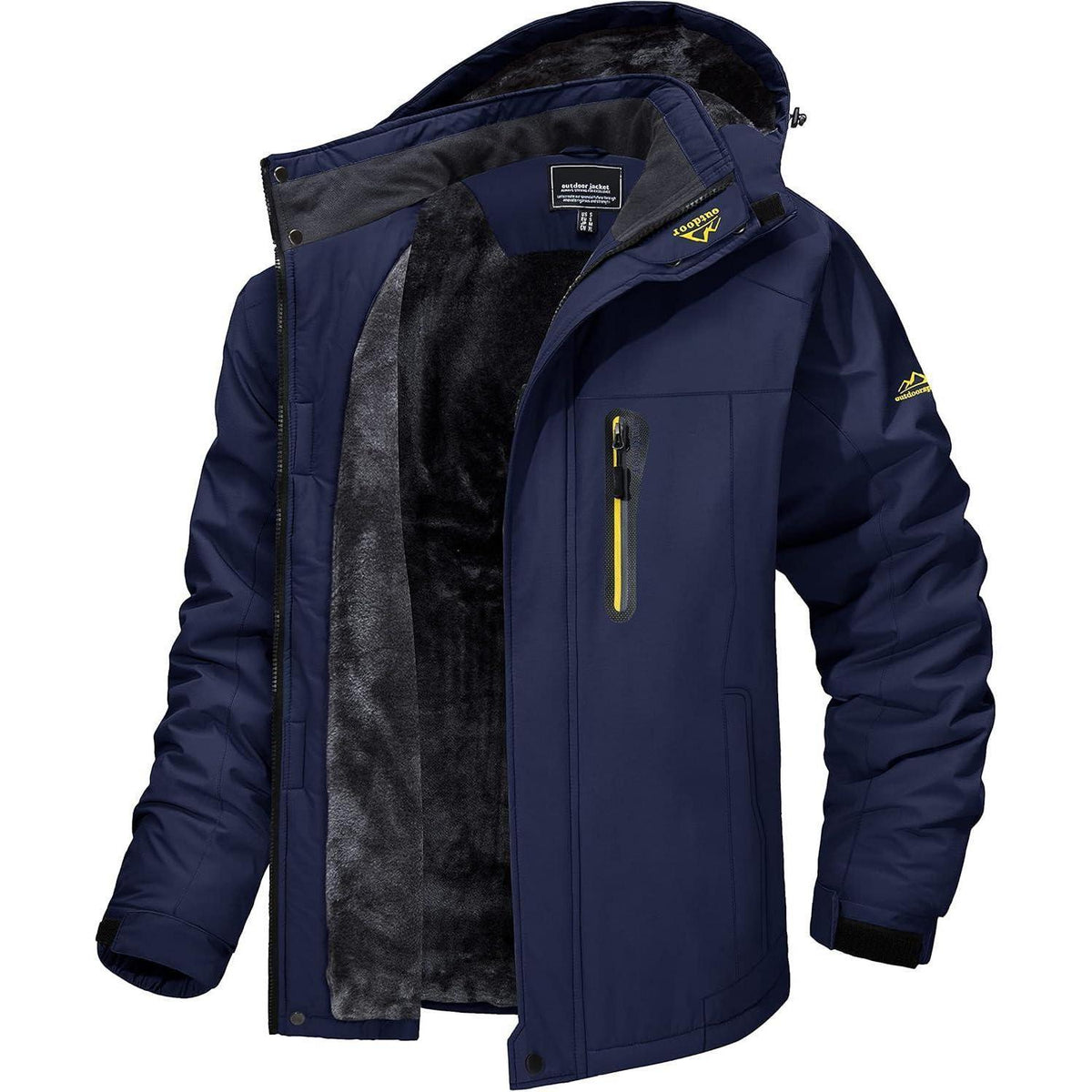 Herren Fleecejacke Winter Warm Gefüttert Winddicht Dunkelblau M