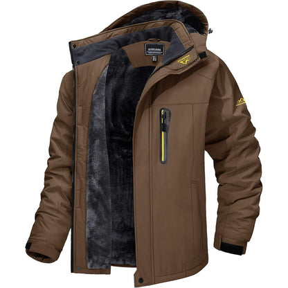 Herren Winterjacke warm gefüttert abnehmbare Kapuze Wandern Camping
