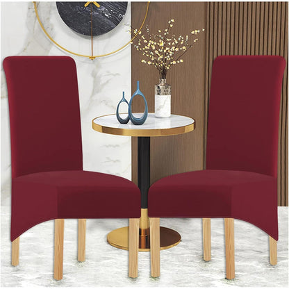 XL Stuhlhussen Weinrot, 6er Set, für Esszimmer & Hotel