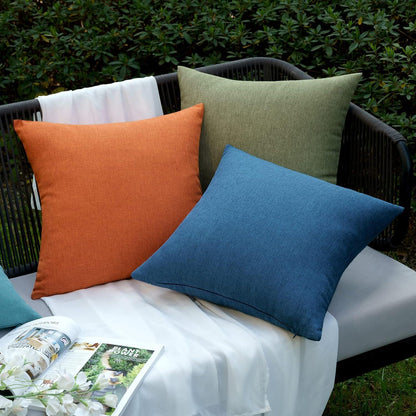 Wasserfester Kissenbezug 50x50 cm Navy Blau 2er Set für Garten Sofa