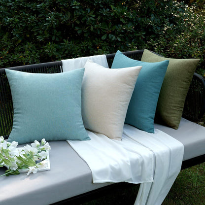 Wasserdichter Outdoor Kissenbezug Deko 40x40 cm 2er Set Blau