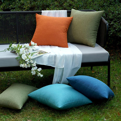 Kissenbezüge Outdoor Wasserdicht 30x50 cm 2er Set Dekokissen Navy Blau