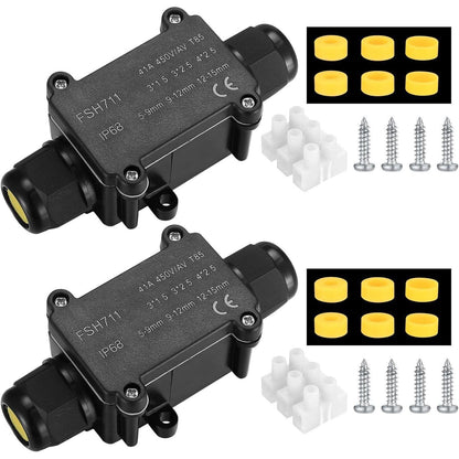 2x IP68 Wasserdichte Anschlussdose für Außenkabel