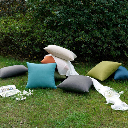EMEMA Outdoor Kissenbezug 2er Set 50x50 cm Wasserfest Dunkelgrau