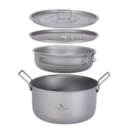 Titan Kochtopf Set – Leichtes Camping Kochgeschirr mit Deckel