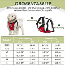 Hundegeschirr Auto Sicherheitsgurt Set – Atmungsaktiv, Rot, XS