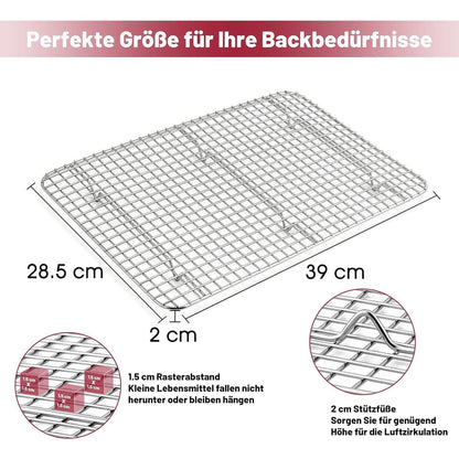 Edelstahl Abkühlgitter 2er Set – Rostfrei & Spülmaschinenfest