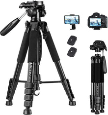 Kamera Stativ 52-185cm Höhe 3-Wege-Kopf Aluminium DSLR Nikon Canon