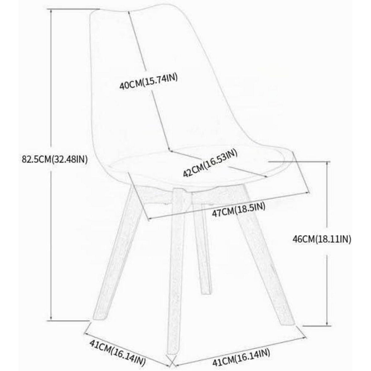 8x Esszimmerstuhl Grau – Retro Design mit Holzbeinen