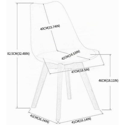 8x Esszimmerstuhl Grau – Retro Design mit Holzbeinen