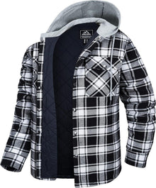 Kariertes Herren Hemdjacke Winter Thermohemd Baumwolle Warme