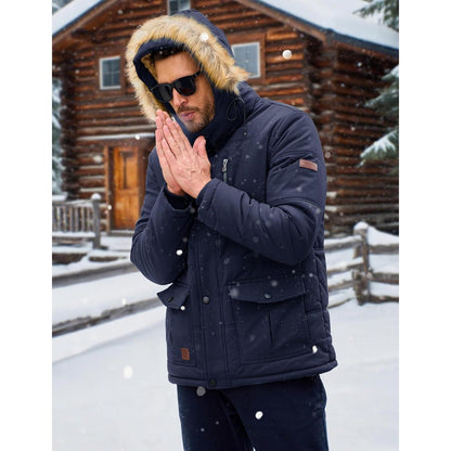 Herren Winterparka mit Kapuze – Warm & Winddicht für Outdoor Aktivitäten