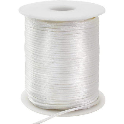 2mm Cremeweiße Nylonschnur – 110m Satinschnur für Schmuck & Makramee