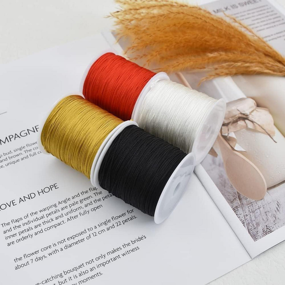 1mm Nylonschnur Rot – Satinschnur für Schmuck & Makramee