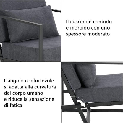 Gepolsterter Cocktailsessel Dunkelgrau – Bequemer Loungesessel mit Armlehnen