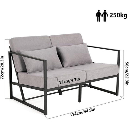 Mingone 2-Sitzer Sofa Hellgrau – Gepolstert & Bequem