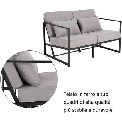 Mingone 2-Sitzer Sofa Hellgrau – Gepolstert & Bequem