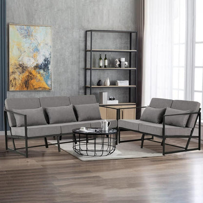 Mingone 2-Sitzer Sofa Hellgrau – Gepolstert & Bequem