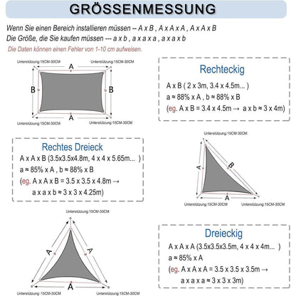 Wasserdichtes Sonnensegel Anthrazit 3x3m UV-Schutz 95%