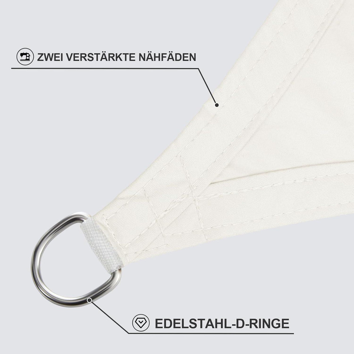 Wasserdichtes Sonnensegel 4x4m Creme mit UV-Schutz für Garten