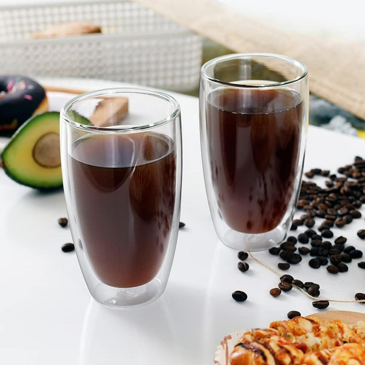 Doppelwandige Thermoglas Latte Macchiato Gläser 400ml 2er-Set