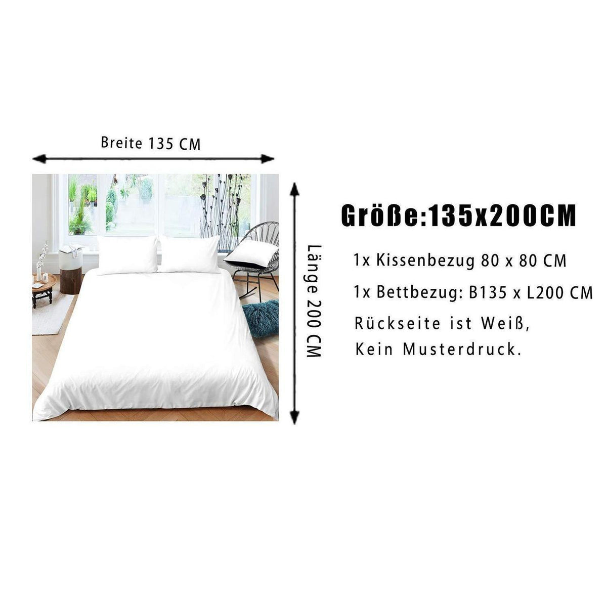 Kuhfell Bettwäsche Set 135x200cm – Bauernhaus Stil