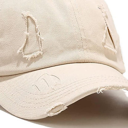Vintage Baseball Cap Verstellbare Washed Cap Beige