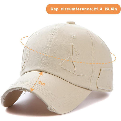 Vintage Baseball Cap Verstellbare Washed Cap Beige