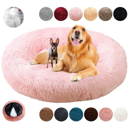 Rundes Hundebett Flauschig Donut – Bequemes Hundesofa in Rosa 5XL