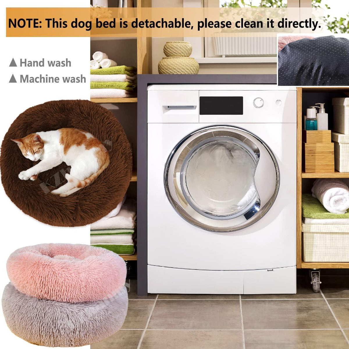 Rundes Hundebett Flauschig Donut – Bequemes Hundesofa in 12 Farben