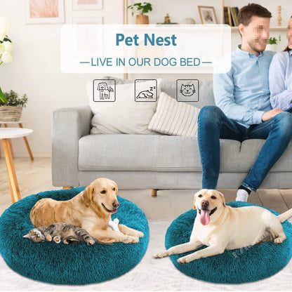 Rundes Hundebett Flauschig Donut – Bequemes Hundesofa in 12 Farben