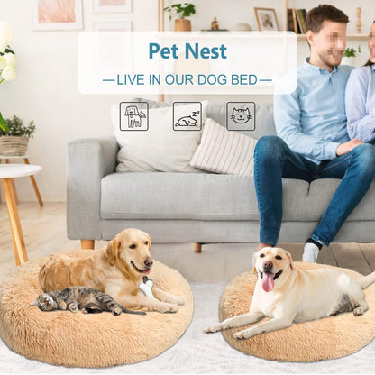 Rundes Hundebett Flauschig Donut – Bequemes Hundesofa 5XL