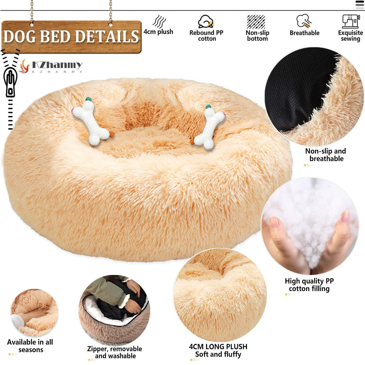 Rundes Hundebett Flauschig Donut – Bequemes Hundesofa 5XL