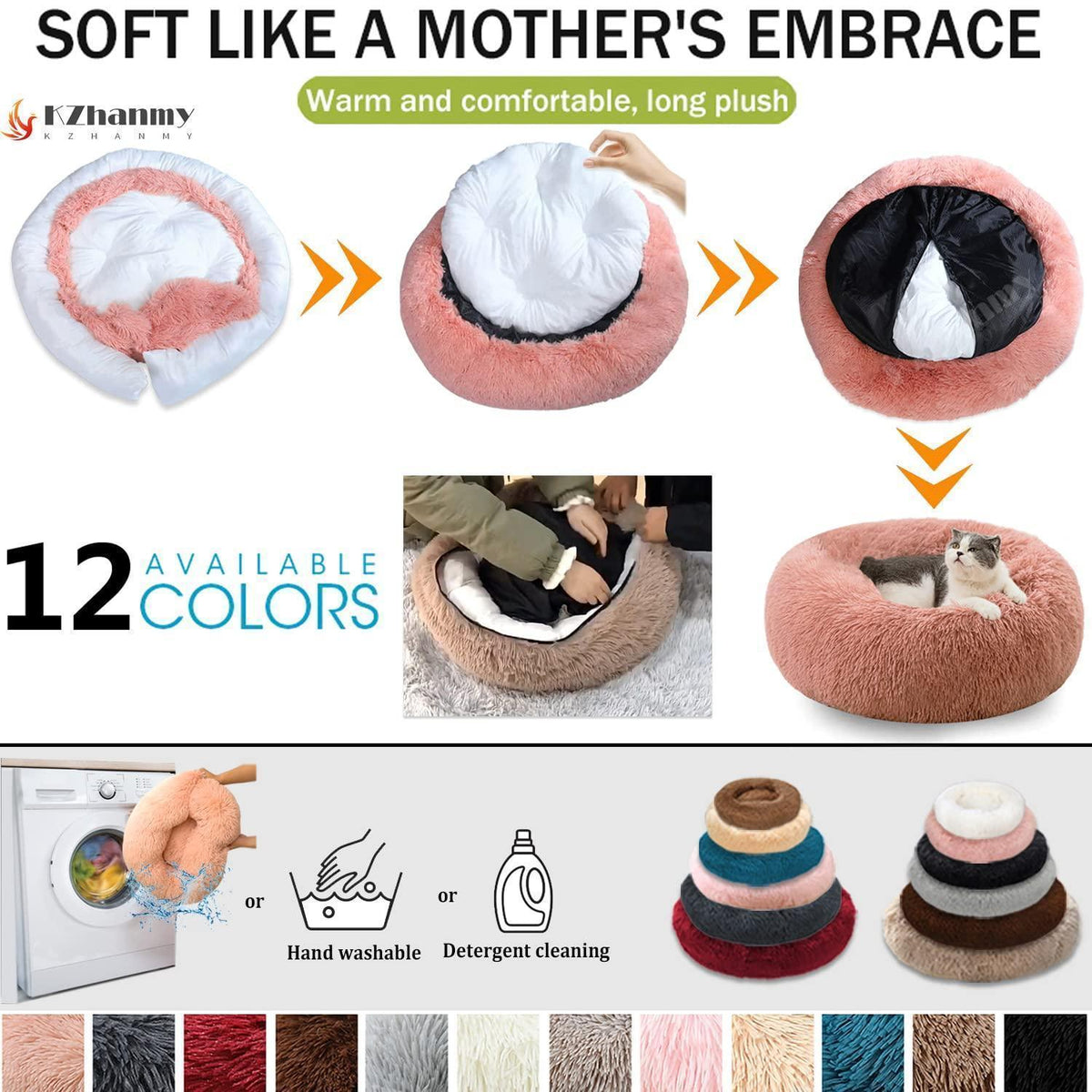 Rundes Hundebett Flauschig Donut – Bequemes Hundesofa 3XL