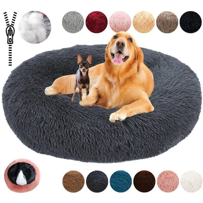 Rundes Hundebett Flauschig Donut – Bequemes Hundesofa in 12 Farben