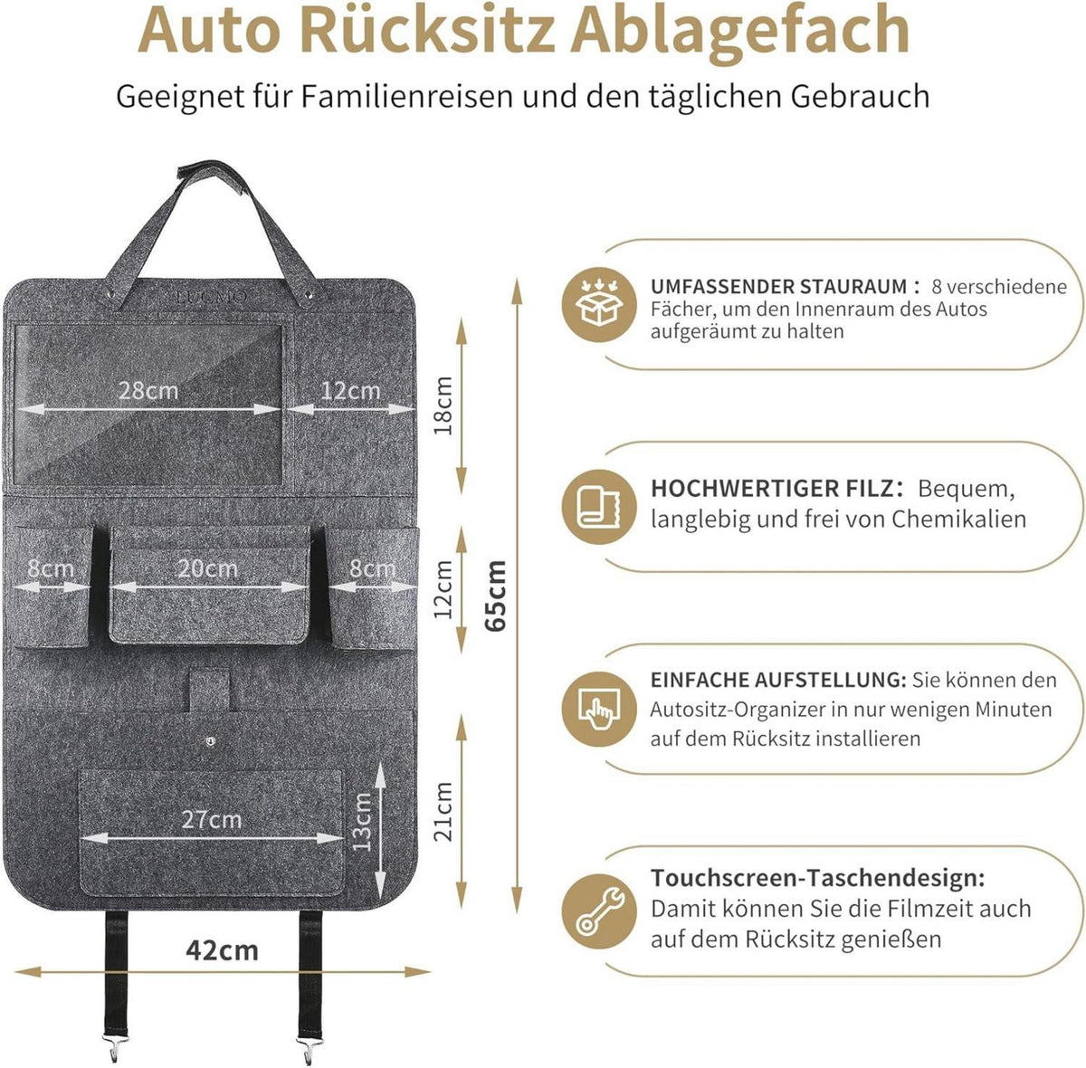 Auto Rückenlehnenschutz Organizer Tablet Telefon