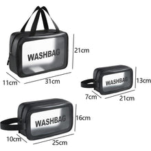 Kosmetiktasche Transparent 3er Set Wasserdicht Schwarz