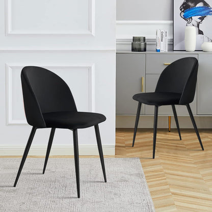 Esszimmerstühle 2er Set Samt Anthrazit Modern