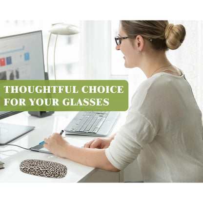 Hartes Brillenetui mit Leopardmuster, kratzfest & weich gefüttert