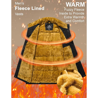 Gefütterte Fleeceweste Herren – Winterjacke Ärmellos mit Taschen