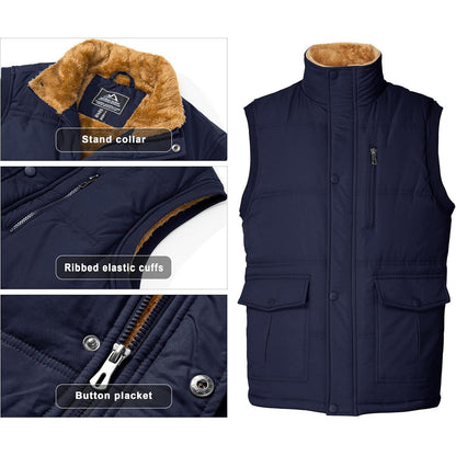 Gefütterte Fleeceweste Herren Dunkelblau – Warm & Vieltaschen