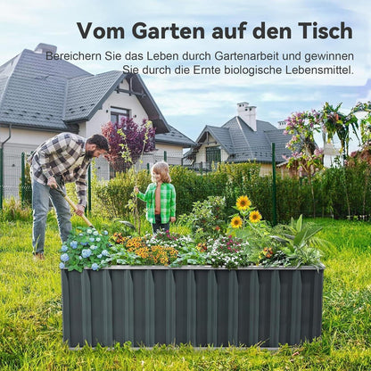 Hochbeet aus verzinktem Stahl 174x90x60cm Grau